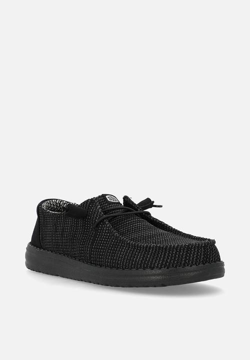 Hey Dude - Wendy Stretch Mesh slip on - Black/Black