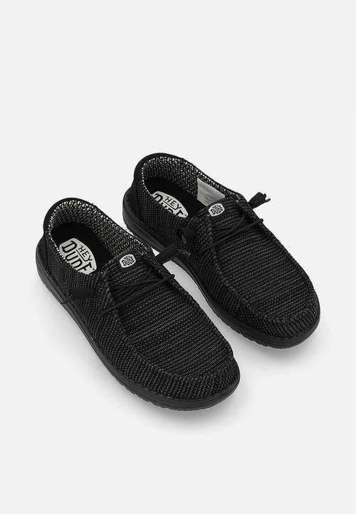 Hey Dude - Wendy Stretch Mesh slip on - Black/Black