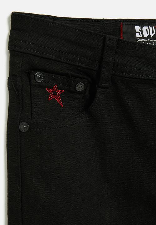 SOVIET - Boys Black Bull denim Skinny - Black