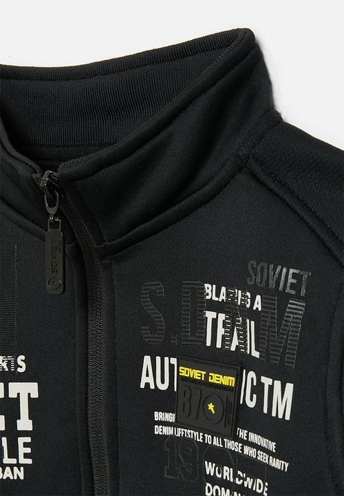SOVIET - Boys Zip Through Fashion Jacket - Black
