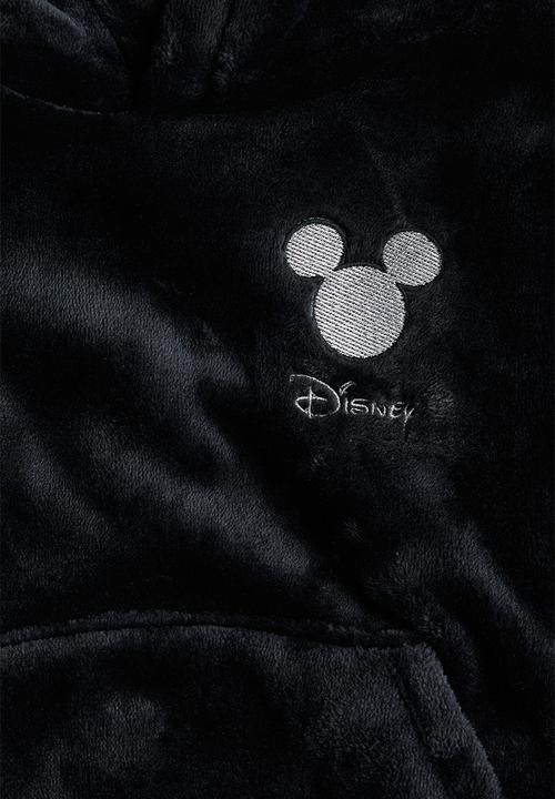 H&M - Printed pile hoodie - black mickey mouse