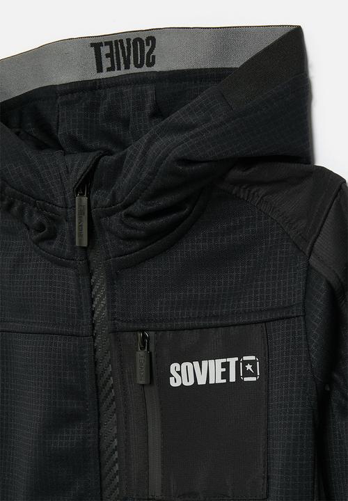 SOVIET - Boys Zip Through Sweat Top - Black