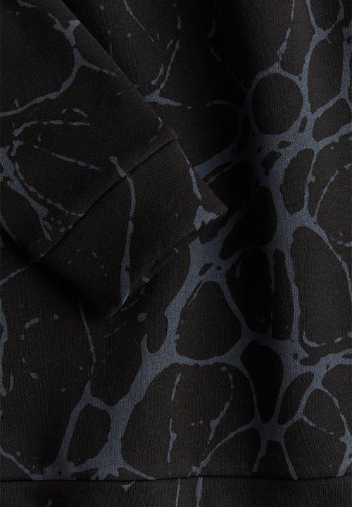 H&M - Printed hoodie - black marbled