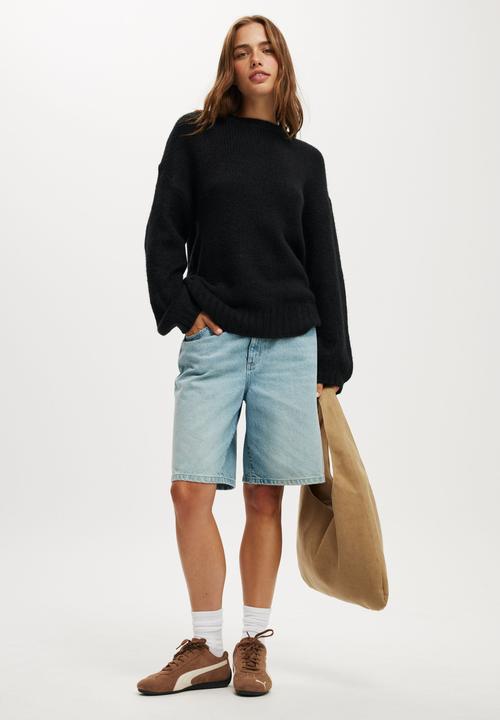 Cotton On - Luxe crew pullover - black