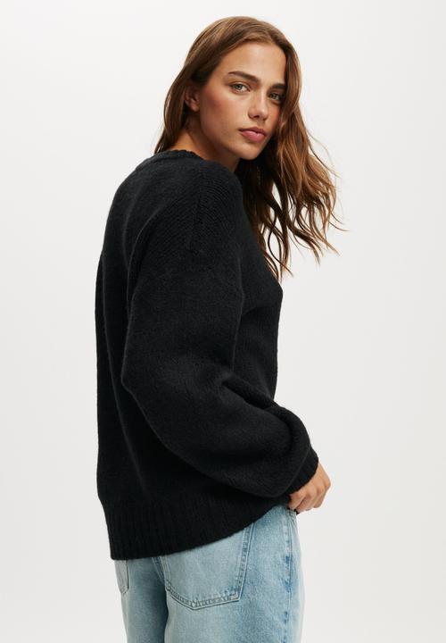 Cotton On - Luxe crew pullover - black