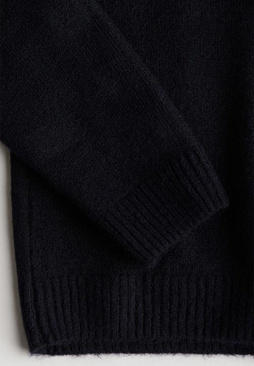 H&M - Fine-knit hoodie - navy blue