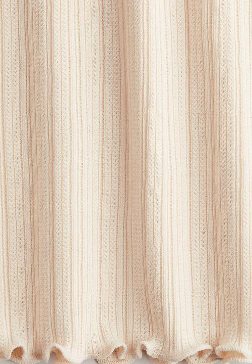 H&M - Pointelle jersey dress - light peach pink