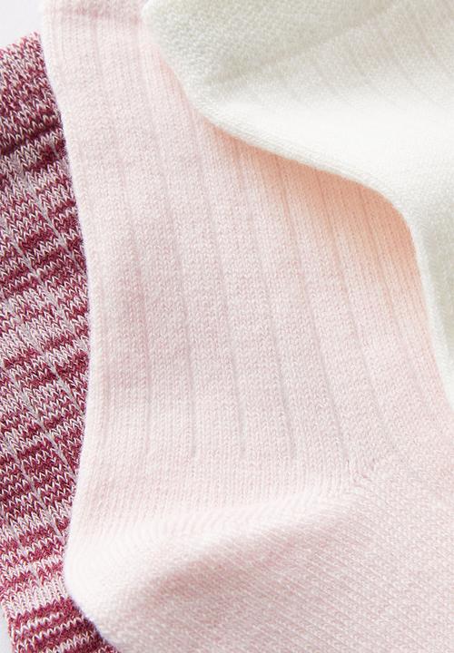 Cotton On - Body Mid Crew Socks 3Pk - Deep Red/Cherry Dream