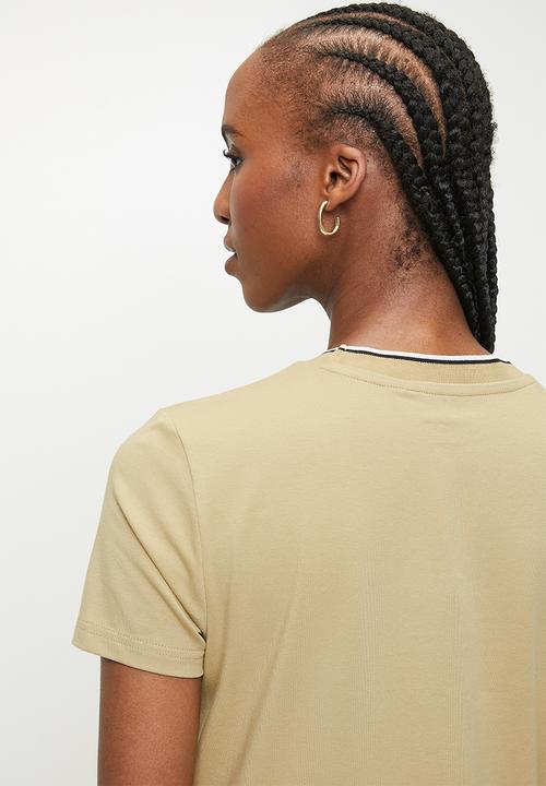 POLO - Wmn thandiwe short sleeve logo T-shirt - stone