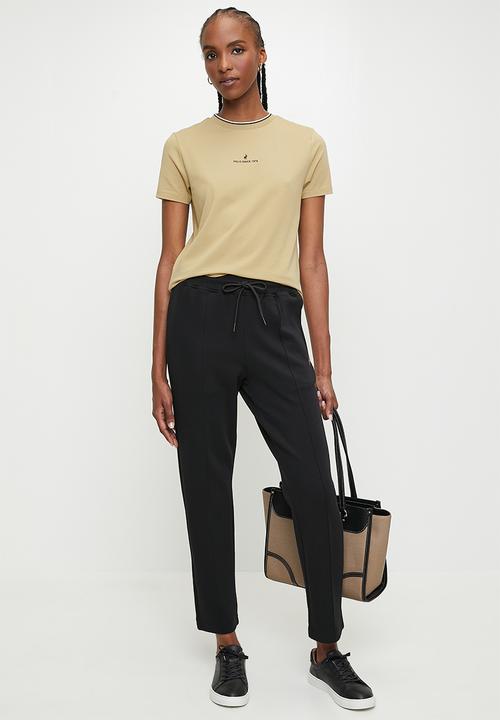 POLO - Wmn thandiwe short sleeve logo T-shirt - stone