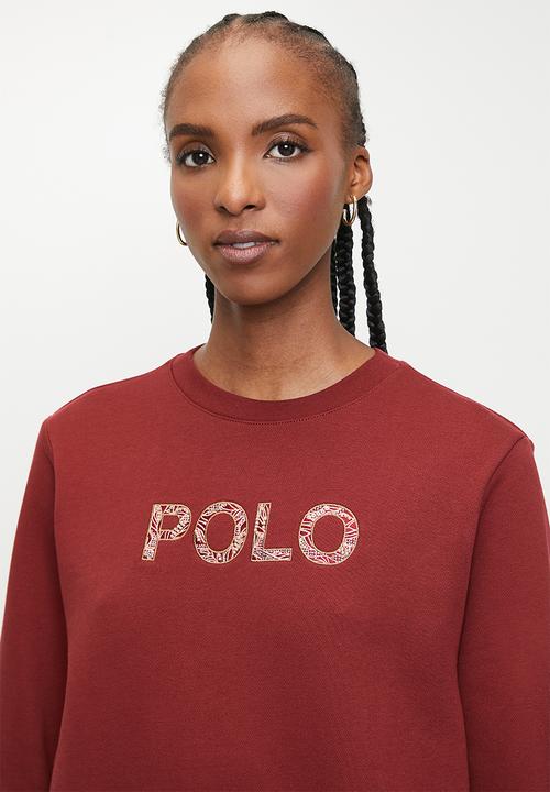 POLO - Wmn amelia long sleeve embellished sweat top - picante red	
