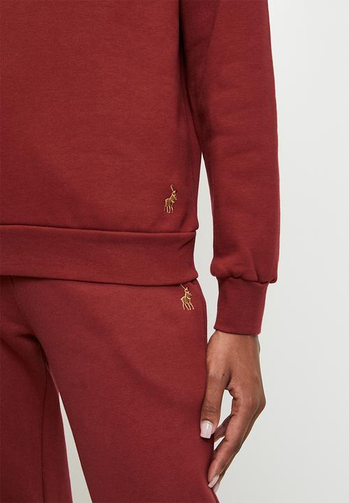 POLO - Wmn amelia long sleeve embellished sweat top - picante red	