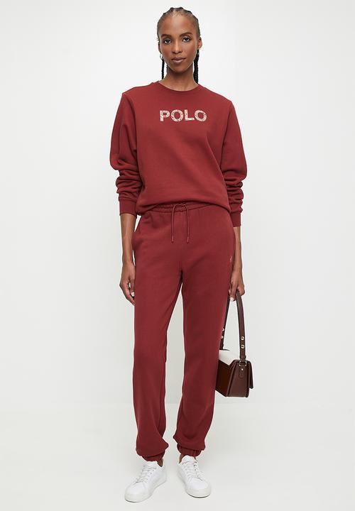 POLO - Wmn amelia long sleeve embellished sweat top - picante red	