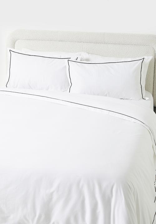 Sixth Floor - Oxford Cotton Satin Stitch Duvet Cover - Black