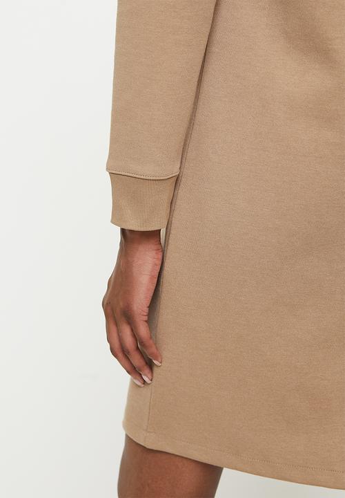 POLO - Wmn sam long sleeve v-neck dress - stone
