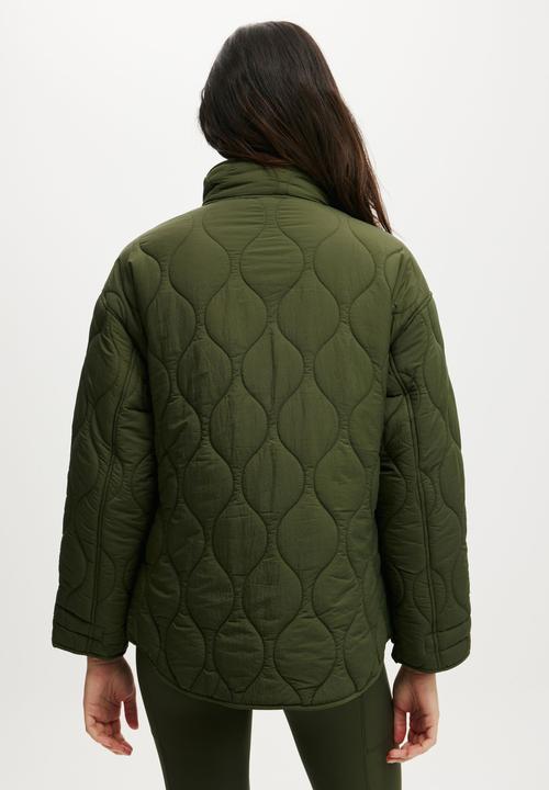 Cotton On - Warm Up Relaxed Lightweight Jacket - Forest Green