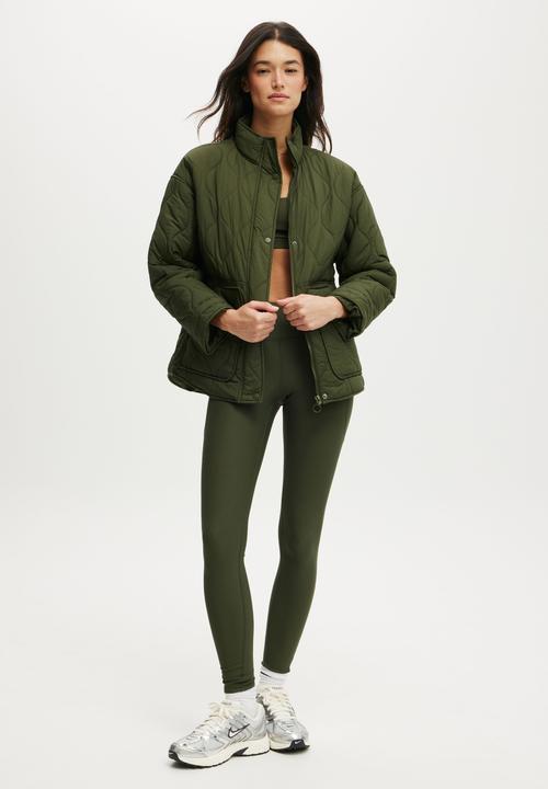 Cotton On - Warm Up Relaxed Lightweight Jacket - Forest Green
