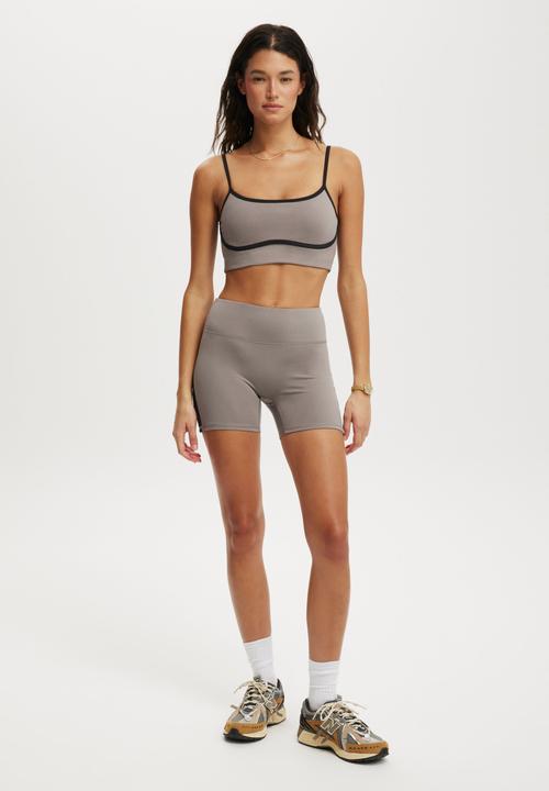 Cotton On - Ultra Soft Contour Crop - Desert Grey/Black