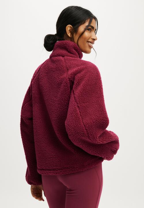 Cotton On - Trail Sherpa Zip Thru - Sangria