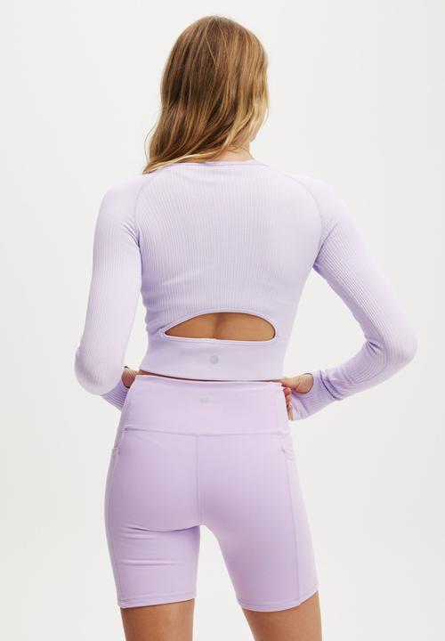 Cotton On - Seamless Long Sleeve Top - Pastel Lilac