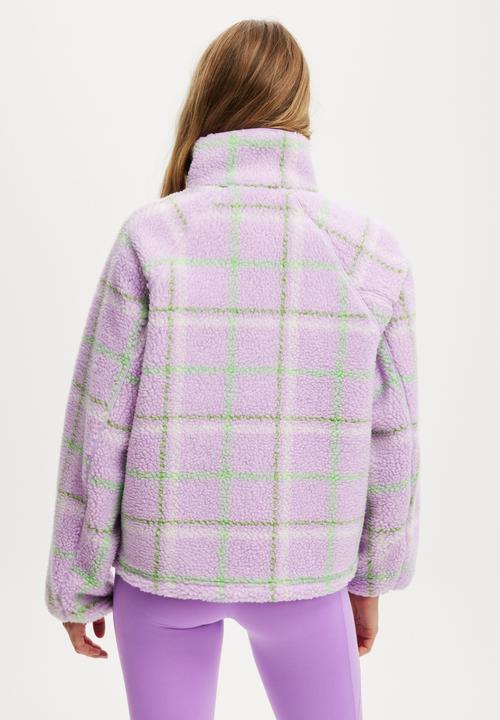 Cotton On - Trail Sherpa Zip Thru - Lilac Check