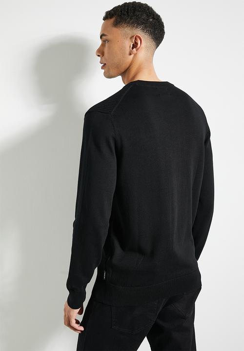 Ben Sherman - Textured Front Crew-Black