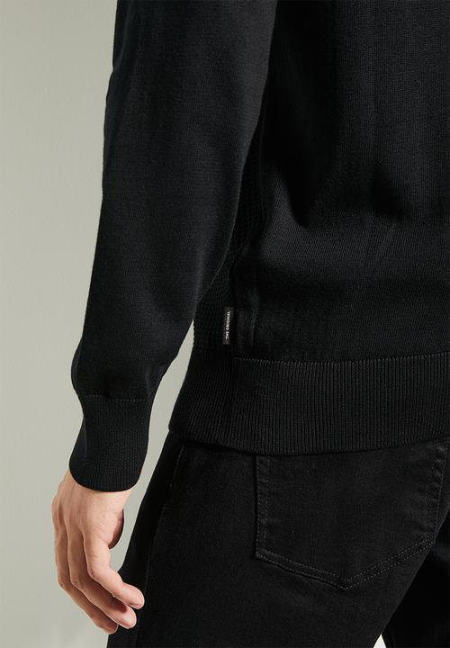 Ben Sherman - Textured Front Crew-Black