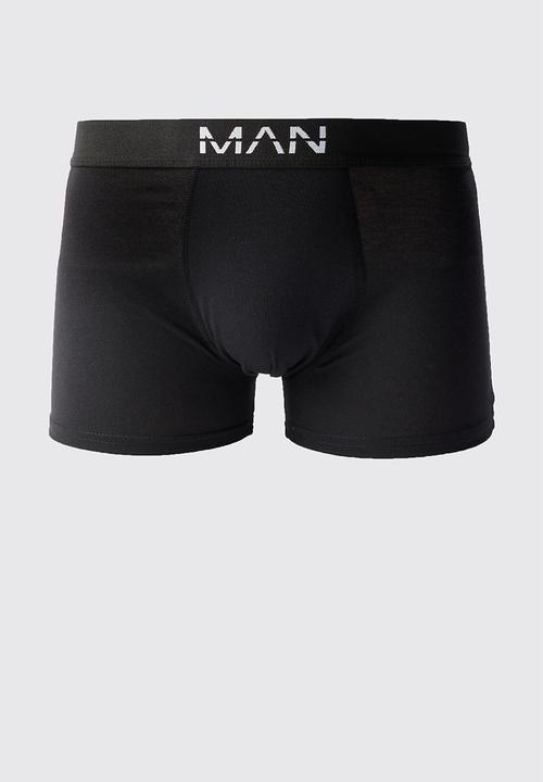 boohooMAN - 3 Pack Man Star Printed Boxers - Black