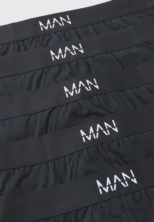 boohooMAN - 5 Pack Man Dash Briefs - Black