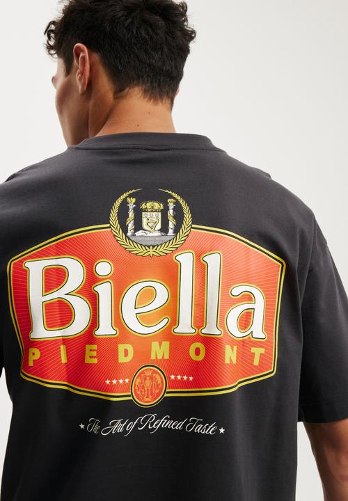 Cotton On - Box Fit Graphic T-Shirt - Washed Black/Biella Piedmont