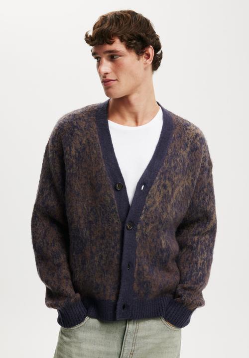 Cotton On - Cropped Cardigan - Black Pattern