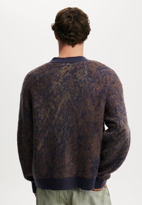 Cotton On - Cropped Cardigan - Black Pattern