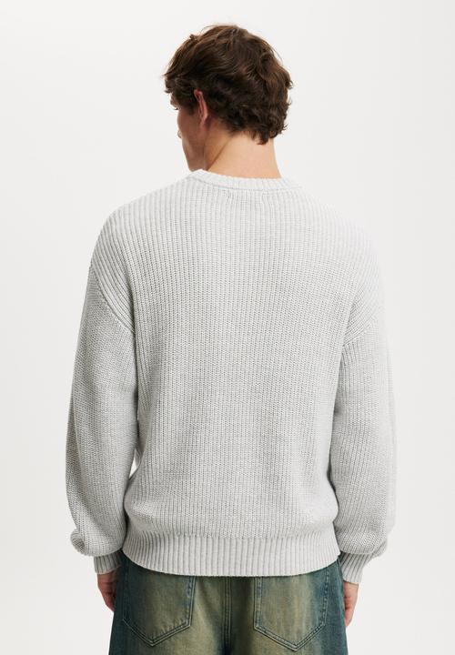 Cotton On - Box Fit Crew Knit - Grey