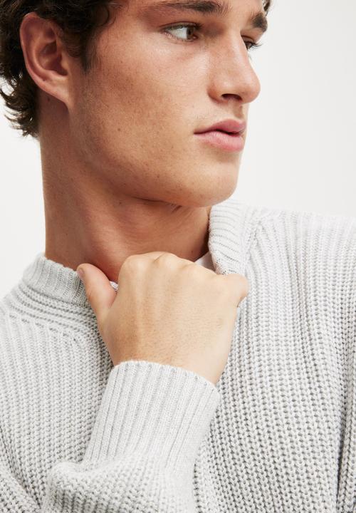 Cotton On - Box Fit Crew Knit - Grey