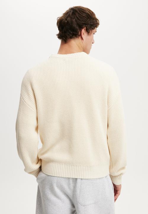 Cotton On - Box Fit Crew Knit - Butter
