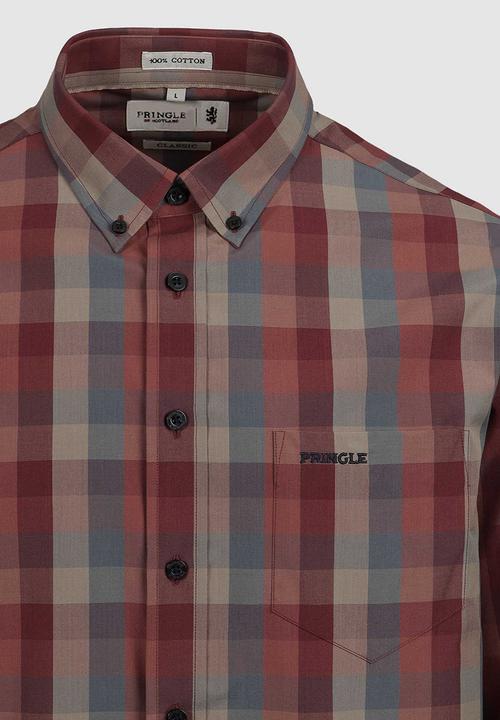 Pringle of Scotland - Nathan Pringle L/S Classic Shirt - Maroon