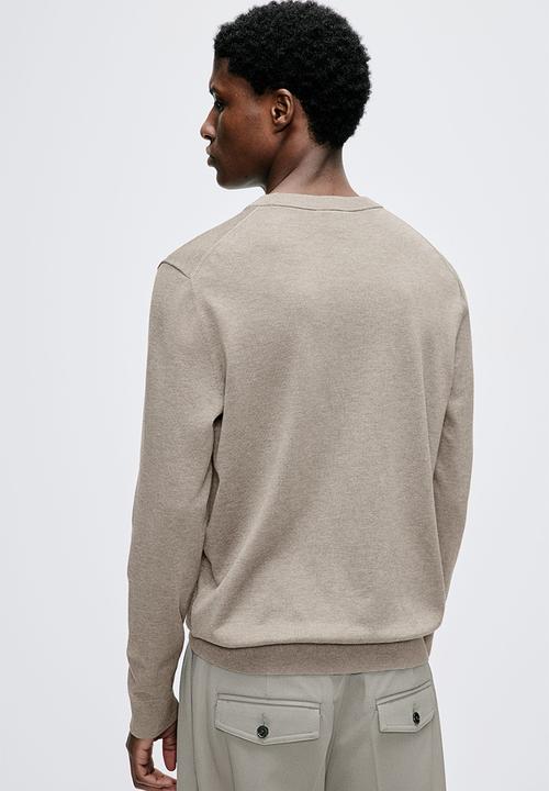 H&M - Slim fit fine-knit jumper - greige