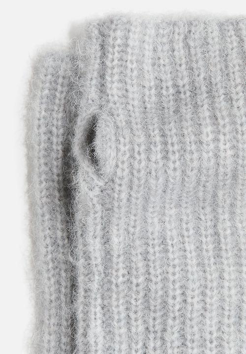 H&M - Fluffy wrist warmers - light grey marl