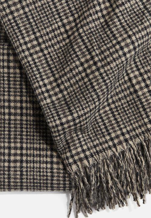 H&M - Blanket scarf - light beige checked