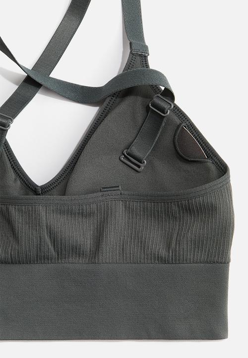 H&M - Seamless medium support sports bra with drymove™ - dark grey