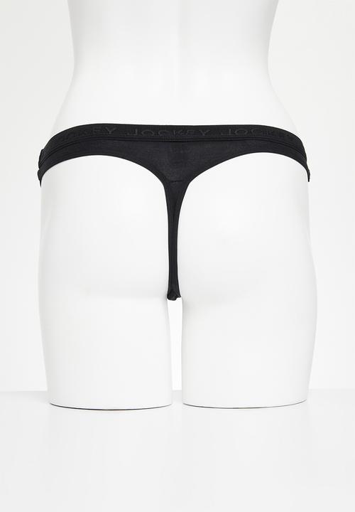 Jockey - 3 pack tonal elastic plain gstring - black/navy/taupe