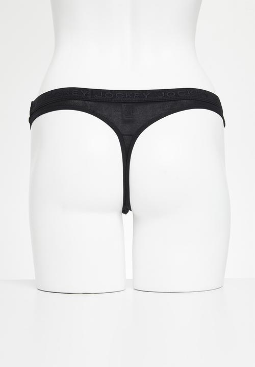 Jockey - 3 pack tonal elastic plain gstring - black/capp/taupe