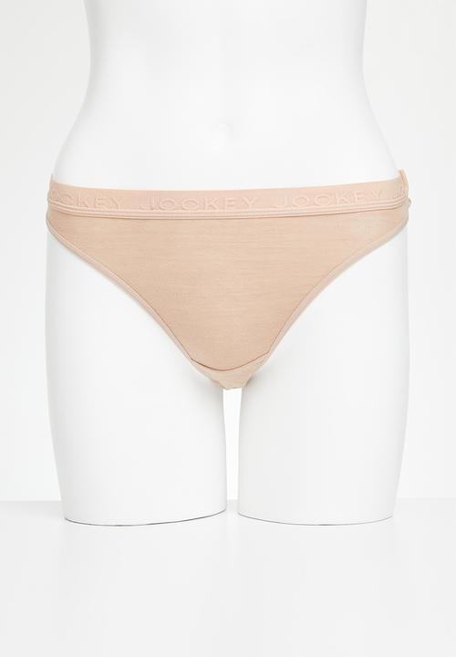 Jockey - 3 pack tonal elastic plain gstring - black/capp/taupe