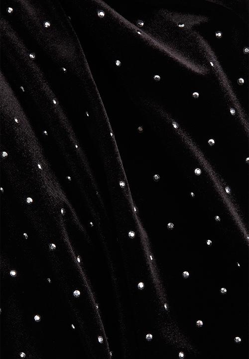H&M - Boat-neck dress - black rhinestones
