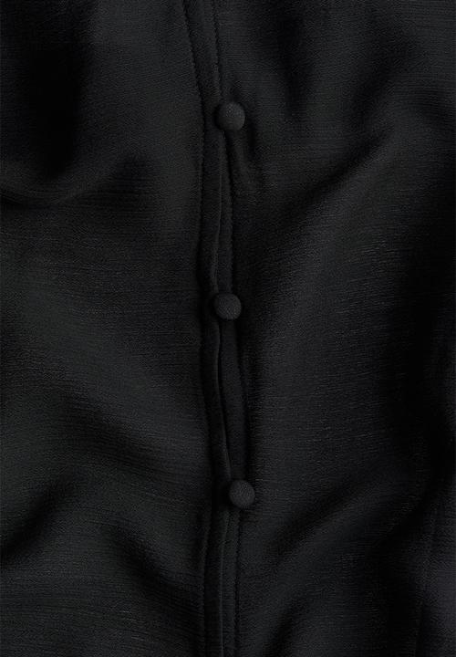 H&M - Flounce-trimmed chiffon blouse - black