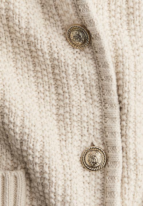 H&M - Moss-knit cardigan - light beige