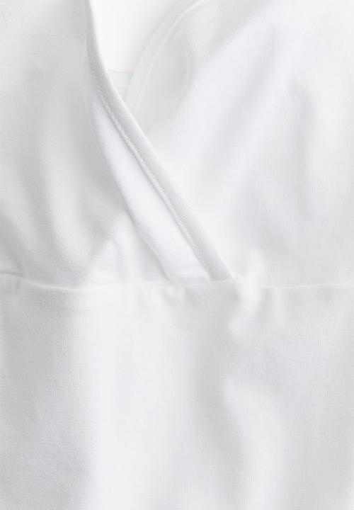 H&M - Overlock-detail strappy top - white