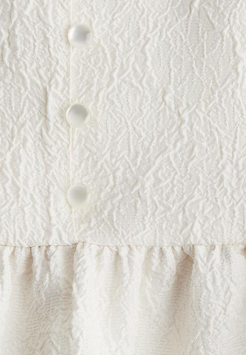 H&M - Peplum brocade blouse - cream