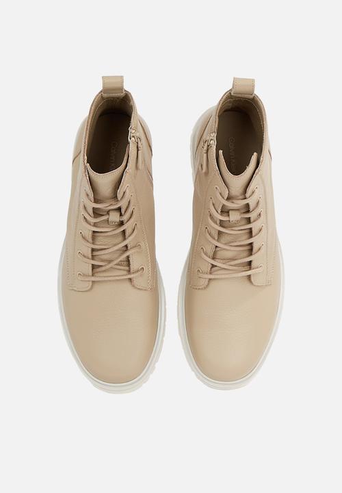 Calvin Klein - Eva Mid Lace-up Boot Tumbled - leather