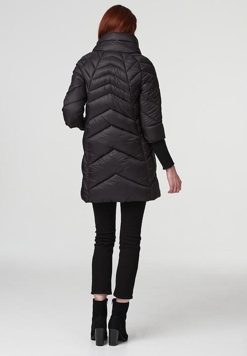 Stella Morgan - Chevron Puffer Coat - Black